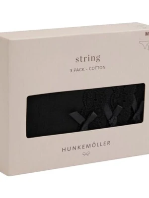 Hunkemöller Wielopak Bawełnianych Stringów Czarny
