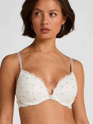 Hunkemöller Wyściełany biustonosz push-up z fiszbinami Marine Biały
