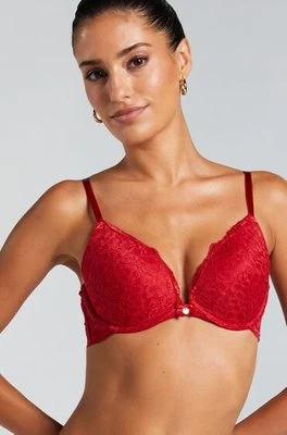 Hunkemöller Wyściełany biustonosz push-up z fiszbinami Marine Czerwony