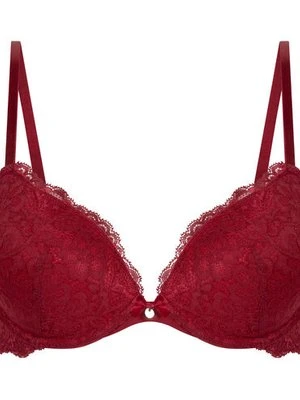 Hunkemöller Wyściełany biustonosz push-up z fiszbinami Marine Czerwony