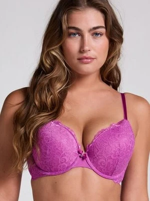 Hunkemöller Wyściełany biustonosz push-up z fiszbinami Marine Fioletowy