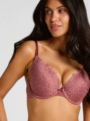 Hunkemöller Wyściełany biustonosz push-up z fiszbinami Marine Fioletowy