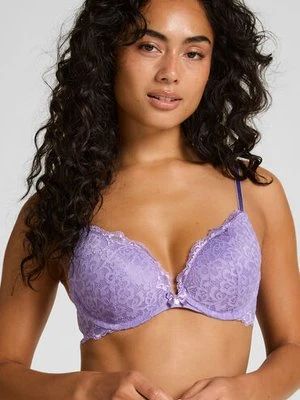 Hunkemöller Wyściełany biustonosz push-up z fiszbinami Marine Niebieski