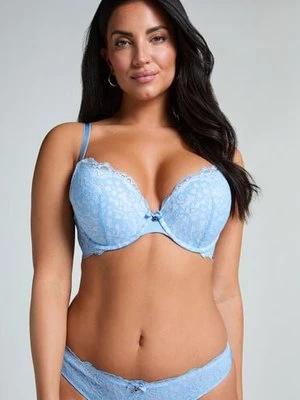 Hunkemöller Wyściełany biustonosz push-up z fiszbinami Marine Niebieski