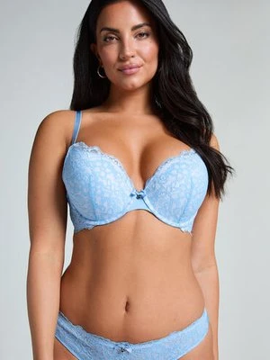 Hunkemöller Wyściełany biustonosz push-up z fiszbinami Marine Niebieski