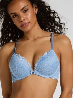 Hunkemöller Wyściełany biustonosz push-up z fiszbinami Marine Niebieski