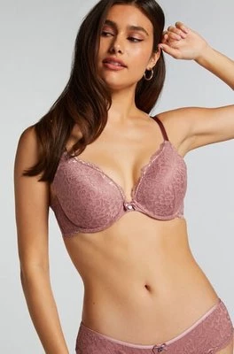 Hunkemöller Wyściełany biustonosz push-up z fiszbinami Marine Różowy