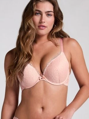 Hunkemöller Wyściełany biustonosz push-up z fiszbinami Marine Różowy