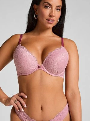 Hunkemöller Wyściełany biustonosz push-up z fiszbinami Marine Różowy