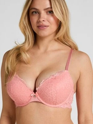 Hunkemöller Wyściełany biustonosz push-up z fiszbinami Marine Różowy