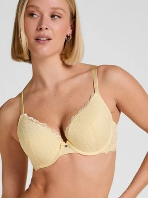 Hunkemöller Wyściełany biustonosz push-up z fiszbinami Marine Żółty