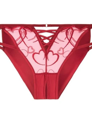 Hunkemöller Wysoko wycięte brazyliany Olivia Czerwony