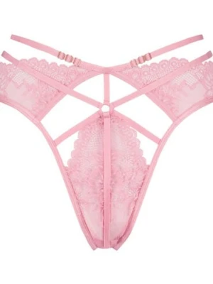 Hunkemöller Wysoko wycięte brazyliany z odkrytym kroczem Roxanne Różowy