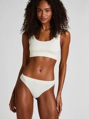 Hunkemöller Wysoko wycięte stringi Dianne Biały