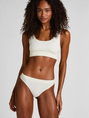 Hunkemöller Wysoko wycięte stringi Dianne Biały