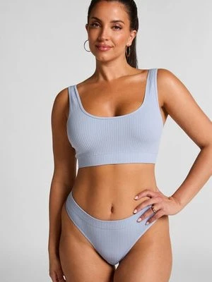 Hunkemöller Wysoko wycięte stringi Dianne Niebieski