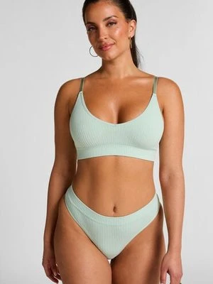 Hunkemöller Wysoko wycięte stringi Dianne Zielony