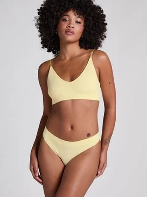 Hunkemöller Wysoko wycięte stringi Dianne Żółty