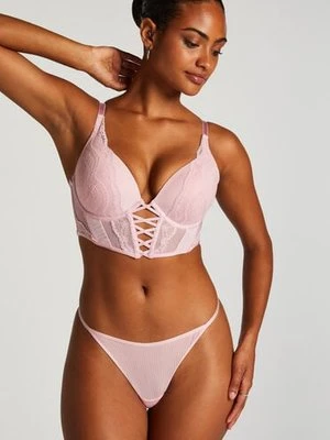 Hunkemöller Wysoko wycięte stringi Kaiden Różowy