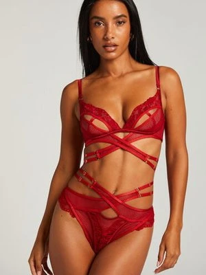 Hunkemöller Wysoko wycięte stringi Pleasure Czerwony