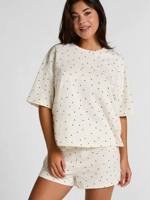 Hunkemöller Zestaw Piżamowy Cotton Jersey Krótki Biały