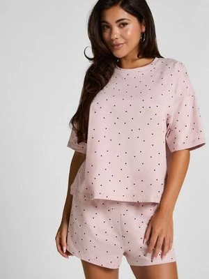 Hunkemöller Zestaw Piżamowy Cotton Jersey Krótki Fioletowy