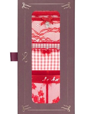 Hunkemöller Zestaw prezentowy ze stringami świątecznymi Czerwony