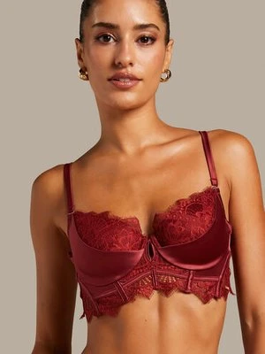 Hunkemöller Zoe Padded Longline Underwired Bra Czerwony