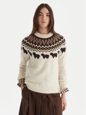 Hunter Sweter Ashie HARW0074251 Beżowy Regular Fit