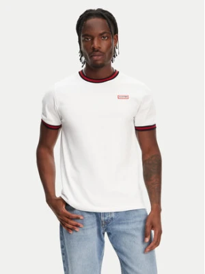 Hunter T-Shirt Eigg Ringer HARM0032251 Biały Regular Fit