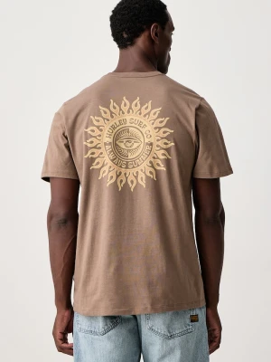 Hurley T-shirt męski bawełniany All Natural brązowy