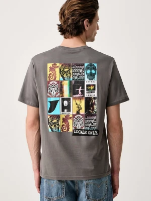Hurley T-shirt męski bawełniany Printing Press Preserv szary