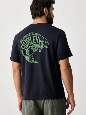 Hurley T-shirt męski bawełniany Printing Press Serrot granatowy