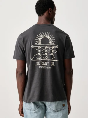 Hurley T-shirt męski bawełniany Struttin Bones szary