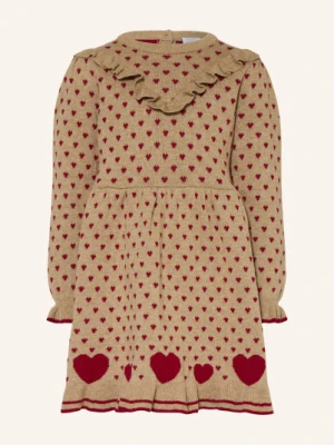 Hust And Claire Sukienka Z Dzianiny Hckarina Z Falbanami beige