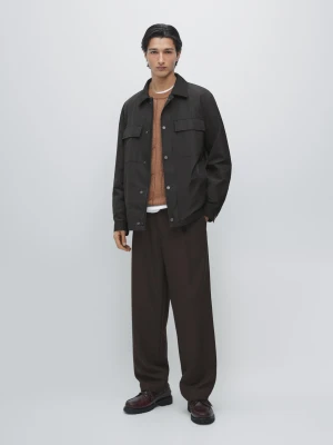 Hydrofobowa Koszula Wierzchnia Z Kieszeniami - Ciemnomorski - - Massimo Dutti - Mężczyzna