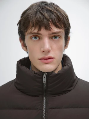 Hydrofobowa Kurtka Pikowana - Czekoladowy - - Massimo Dutti - Mężczyzna