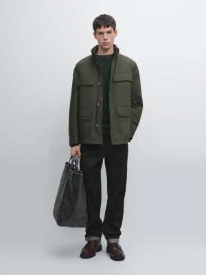 Hydrofobowa Kurtka Pikowana Z Kieszeniami - Brązowy - - Massimo Dutti - Mężczyzna