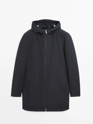 Hydrofobowa Parka Pikowana - Ciemnomorski - - Massimo Dutti - Mężczyzna