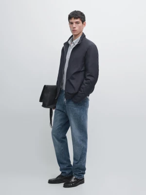 Hydrofobowa Ultra Lekka Kurtka Z Mieszanki Puchu I Pierza - Granatowy - - Massimo Dutti - Mężczyzna