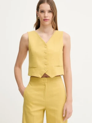 iBlues kamizelka jednorzędowa damska z dodatkiem lnu GABARRA