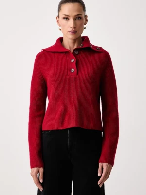iBlues sweter damski z wełną IBLLESENA czerwony