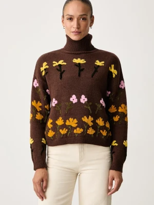 iBlues sweter damski z wełną IBLORLI brązowy