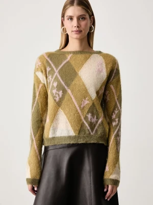 iBlues sweter damski z wełną IBLSOLISTA zielony