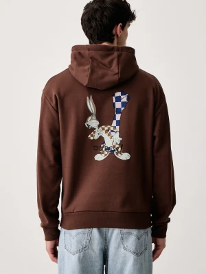 Iceberg bluza z kapturem męska z bawełną brązowy
