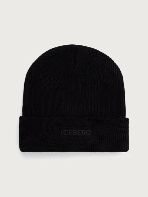 Iceberg czapka męska wełniana czarny