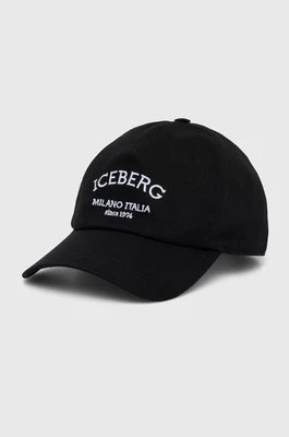 Iceberg czapka z daszkiem kolor czarny z aplikacją 71 046 950