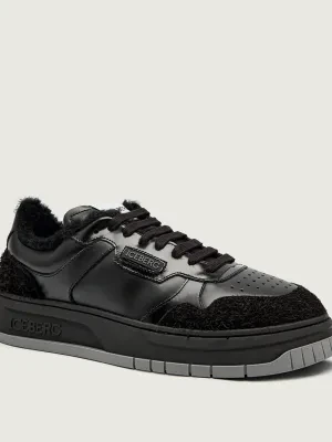 Iceberg Skórzane sneakersy UOMO 22E | z dodatkiem wełny | shearling