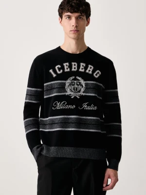 Iceberg sweter męski wełniany czarny
