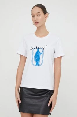 Iceberg t-shirt bawełniany damski kolor biały